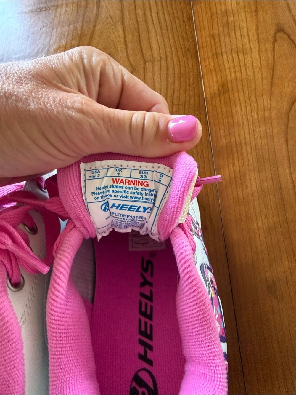 Heelys White and Pink Kids' Lace-Up Sneakers with Graphic Detail